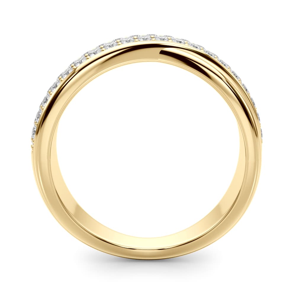 Double Row Crossover Fashion Band (0.4 ct. tw.), Side view in yellow gold