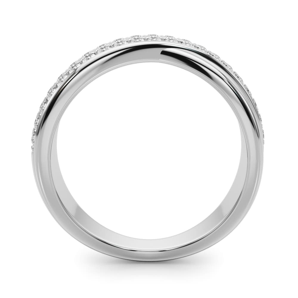 Double Row Crossover Fashion Band (0.4 ct. tw.), Side view in white gold or platinum