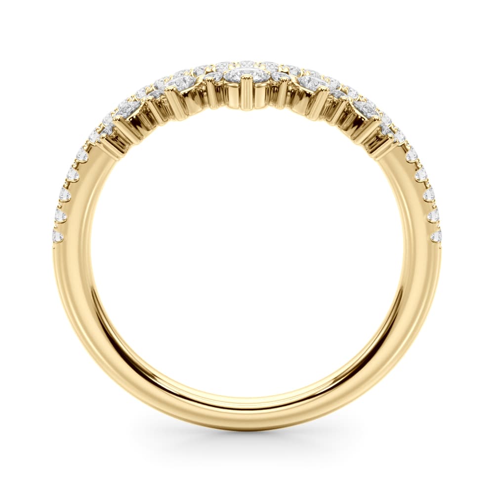 Lab-Grown Diamond Chevron Band (3/8 ct. tw.), Side view in yellow gold