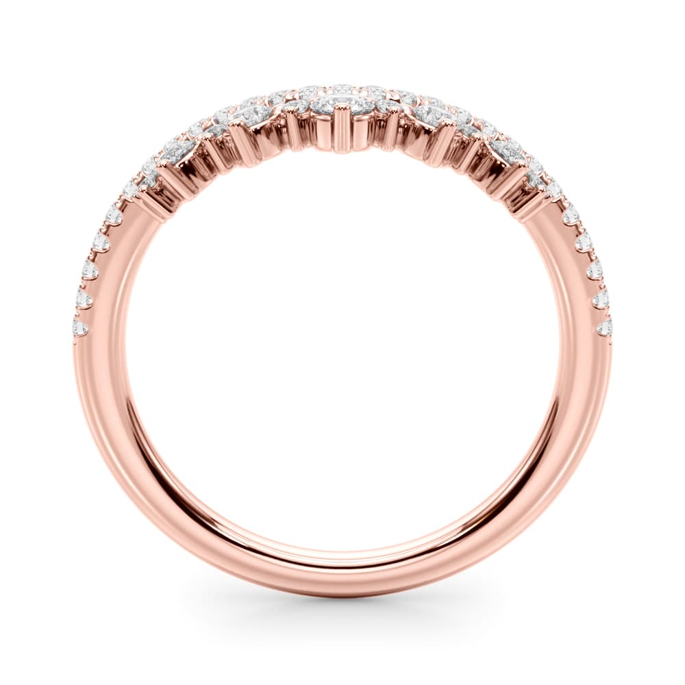 Lab-Grown Diamond Chevron Band (3/8 ct. tw.), Side view in rose gold