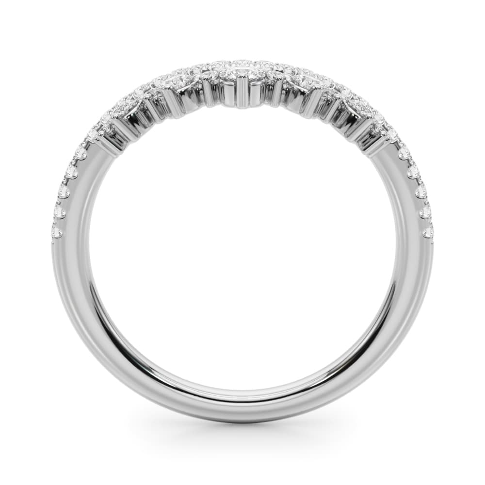 Lab-Grown Diamond Chevron Band (3/8 ct. tw.), Side view in white gold or platinum
