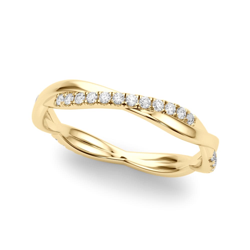 Twisted Band (0.2 ct. tw.), Front view in yellow gold