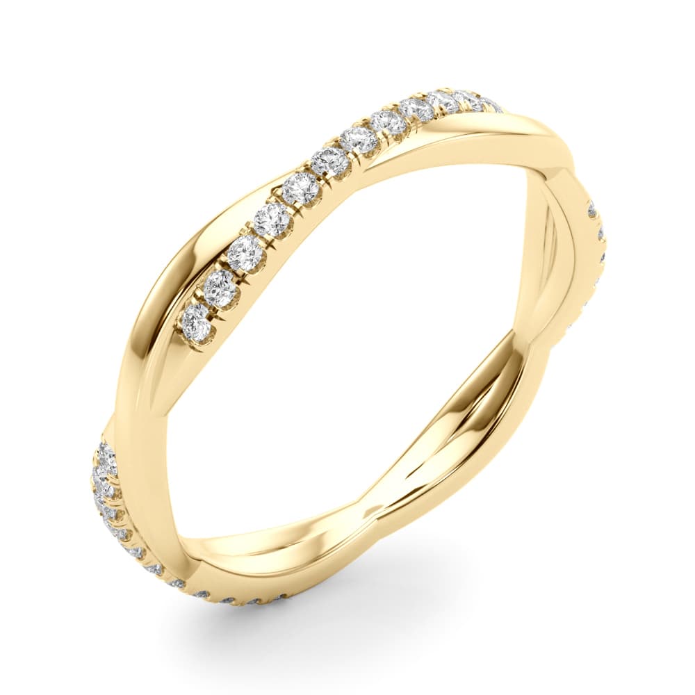Twisted Band (0.2 ct. tw.), Angle view in yellow gold