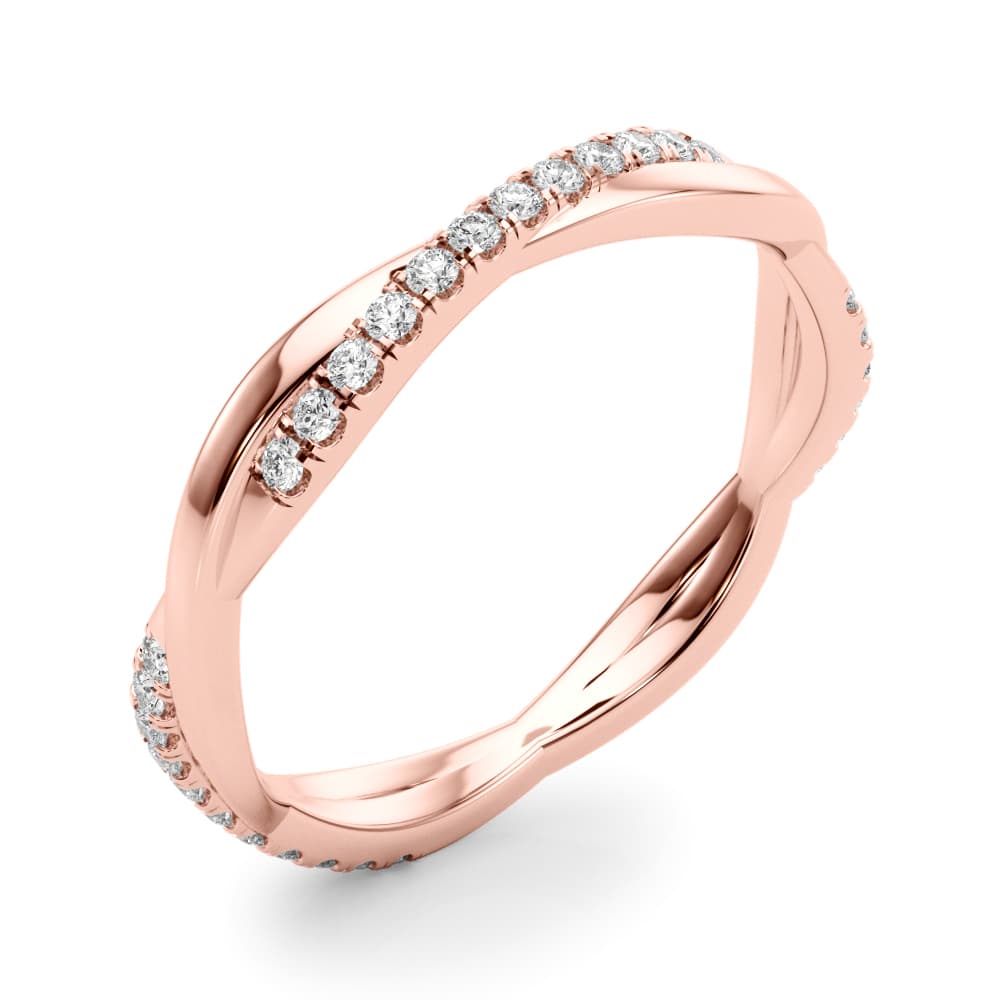 Twisted Band (0.2 ct. tw.), Angle view in rose gold
