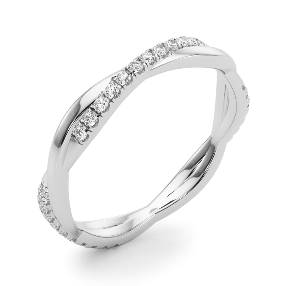 Twisted Band (0.2 ct. tw.), Angle view in white gold or platinum