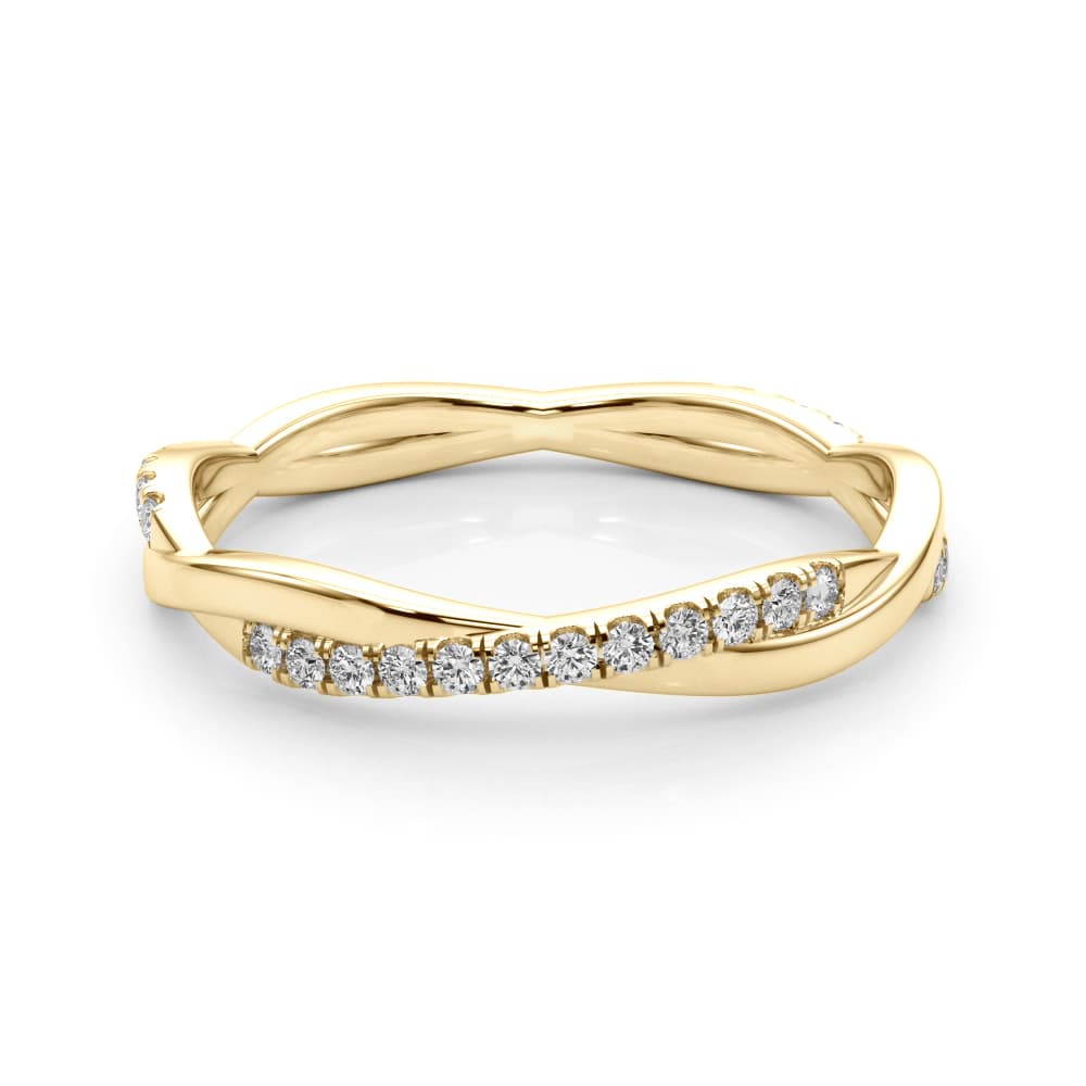 Twisted Band (0.2 ct. tw.), On hand view in yellow gold