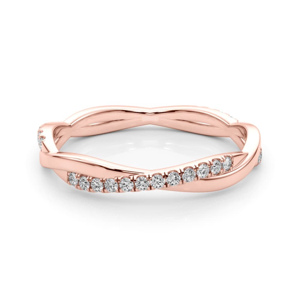 Twisted Band (0.2 ct. tw.), On hand view in rose gold