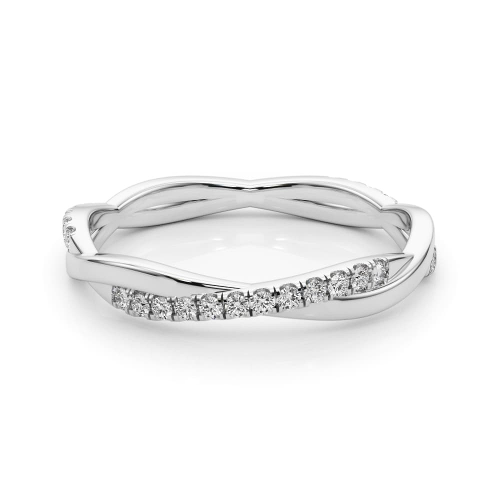 Twisted Band (0.2 ct. tw.), On hand view in white gold or platinum
