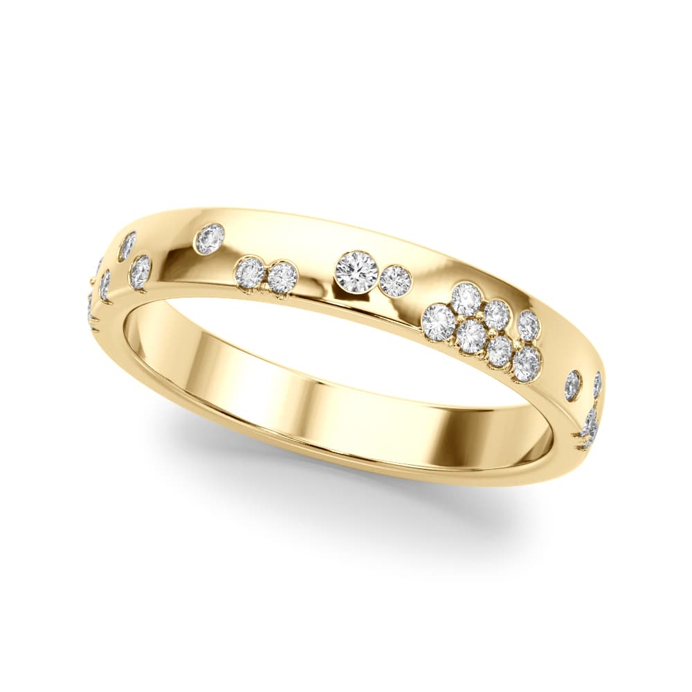 Stackable Scatter Wedding Bands (0.19 ct. tw.), Front view in yellow gold