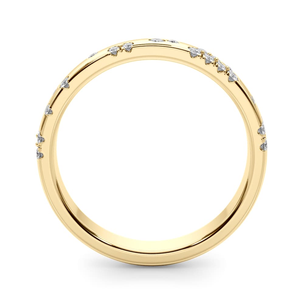 Stackable Scatter Wedding Bands (0.19 ct. tw.), Side view in yellow gold