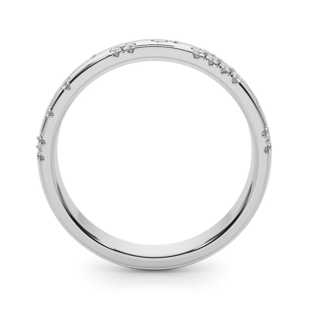 Stackable Scatter Wedding Bands (0.19 ct. tw.), Side view in white gold or platinum