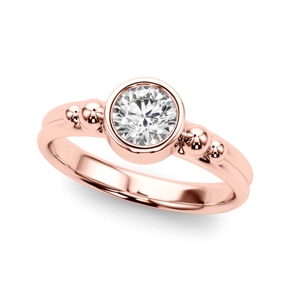 Bezel Set Fashion Ring (1/2 ct. tw.), Front view in rose gold
