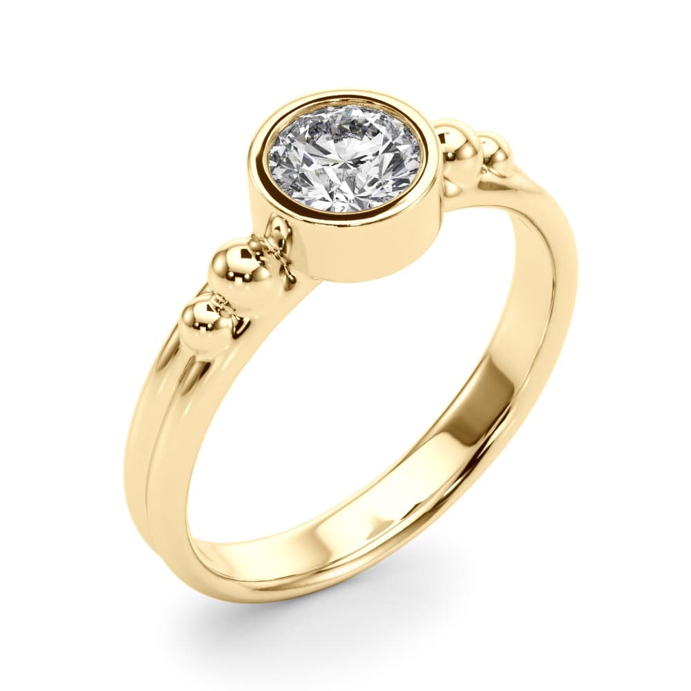 Bezel Set Fashion Ring (1/2 ct. tw.), Angle view in yellow gold