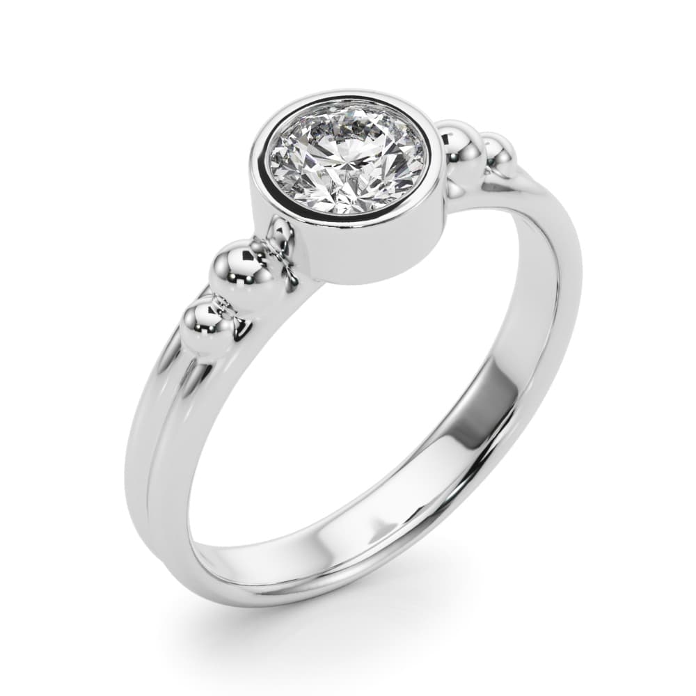 Bezel Set Fashion Ring (1/2 ct. tw.), Angle view in white gold or platinum