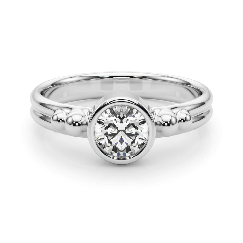 Bezel Set Fashion Ring (1/2 ct. tw.), On hand view in white gold or platinum