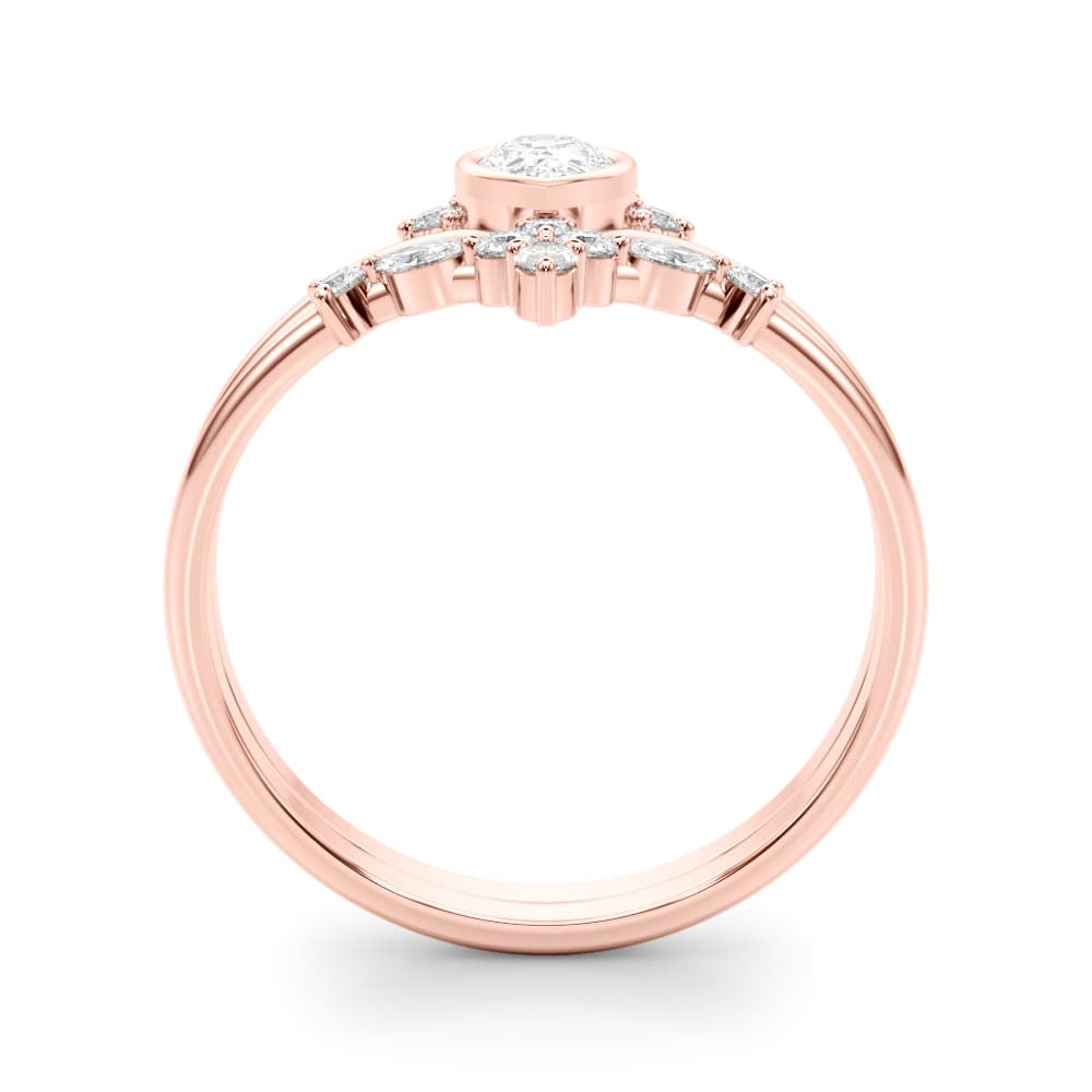 Lab-Grown Diamond Chevron Pear Fashion Ring (0.22 ct. tw.), Side view in rose gold