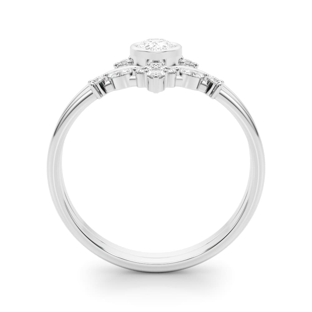 Lab-Grown Diamond Chevron Pear Fashion Ring (0.22 ct. tw.), Side view in white gold or platinum
