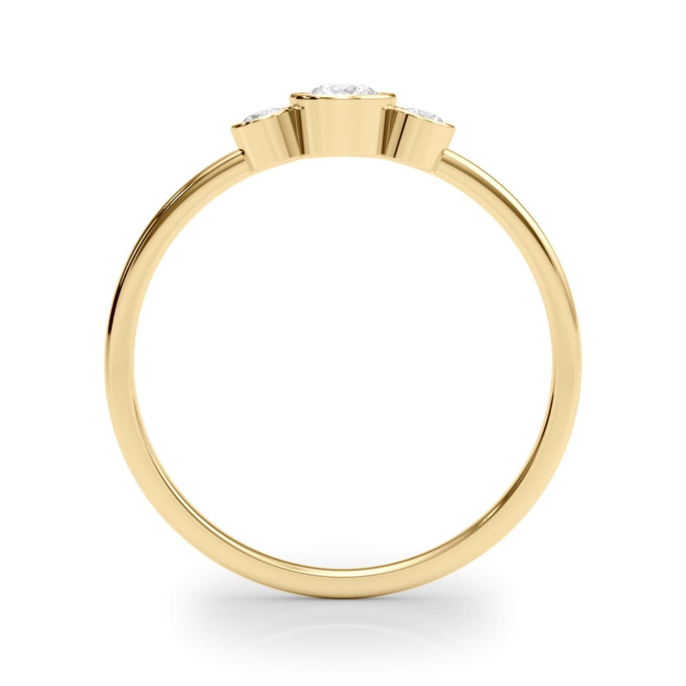 3-Stone Bezel Set Fashion Ring (0.06 ct. tw.), Side view in yellow gold