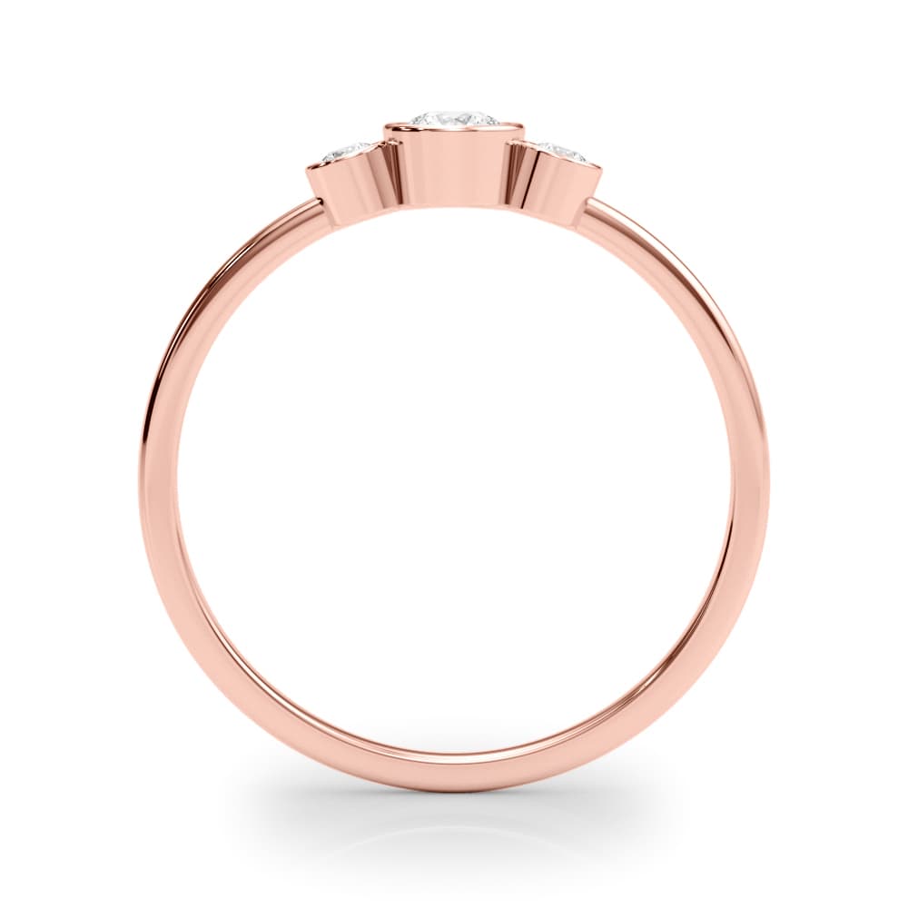 3-Stone Bezel Set Fashion Ring (0.06 ct. tw.), Side view in rose gold