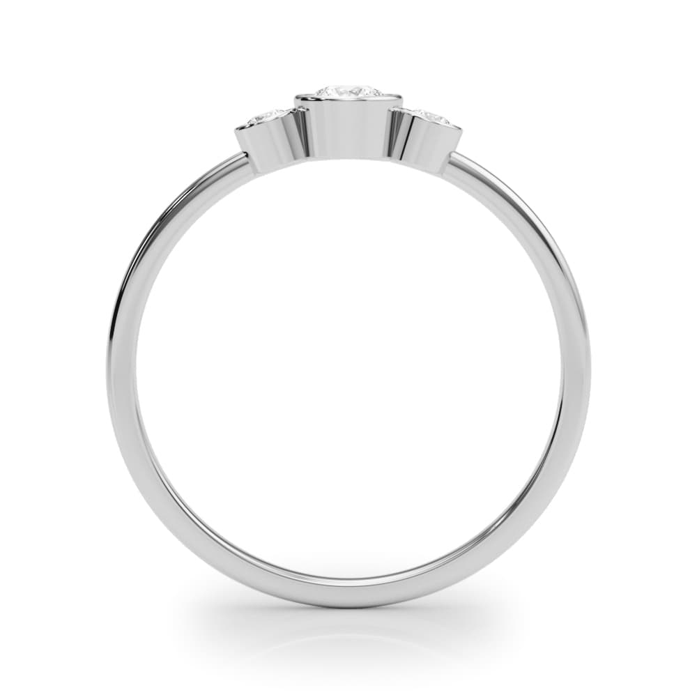 3-Stone Bezel Set Fashion Ring (0.06 ct. tw.), Side view in white gold or platinum