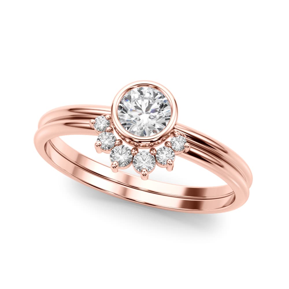 Fashion Ring Rounds (0.1 ct. tw.), Front view in rose gold