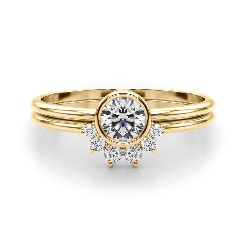 Fashion Ring Rounds (0.1 ct. tw.), On hand view in yellow gold