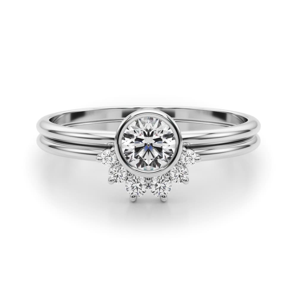 Fashion Ring Rounds (0.1 ct. tw.), On hand view in white gold or platinum