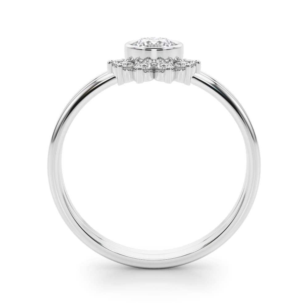 Fashion Ring Rounds (0.1 ct. tw.), Side view in white gold or platinum