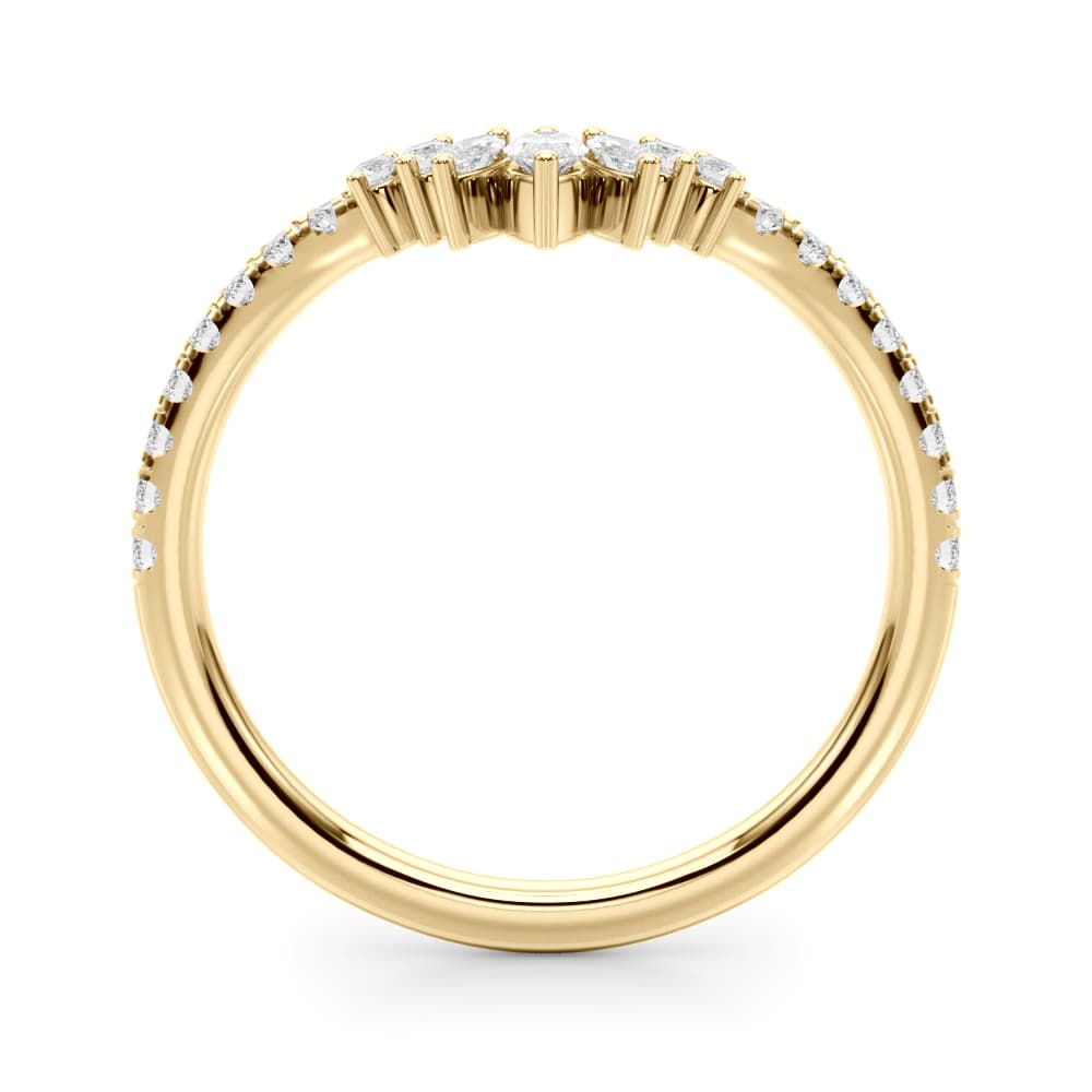 Chevron Marquise Fashion Rings (0.27 ct. tw.), Side view in yellow gold