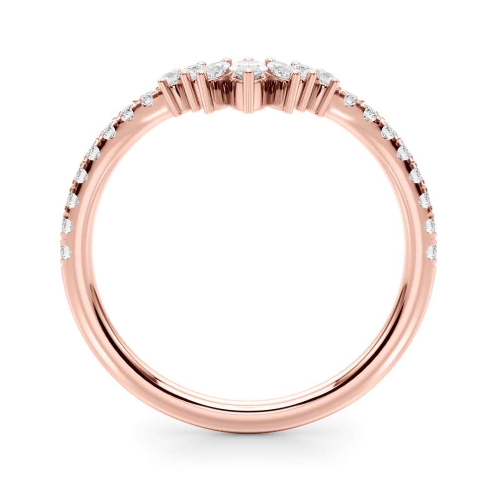 Chevron Marquise Fashion Rings (0.27 ct. tw.), Side view in rose gold