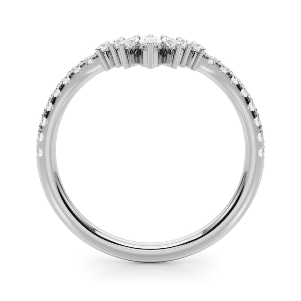Chevron Marquise Fashion Rings (0.27 ct. tw.), Side view in white gold or platinum