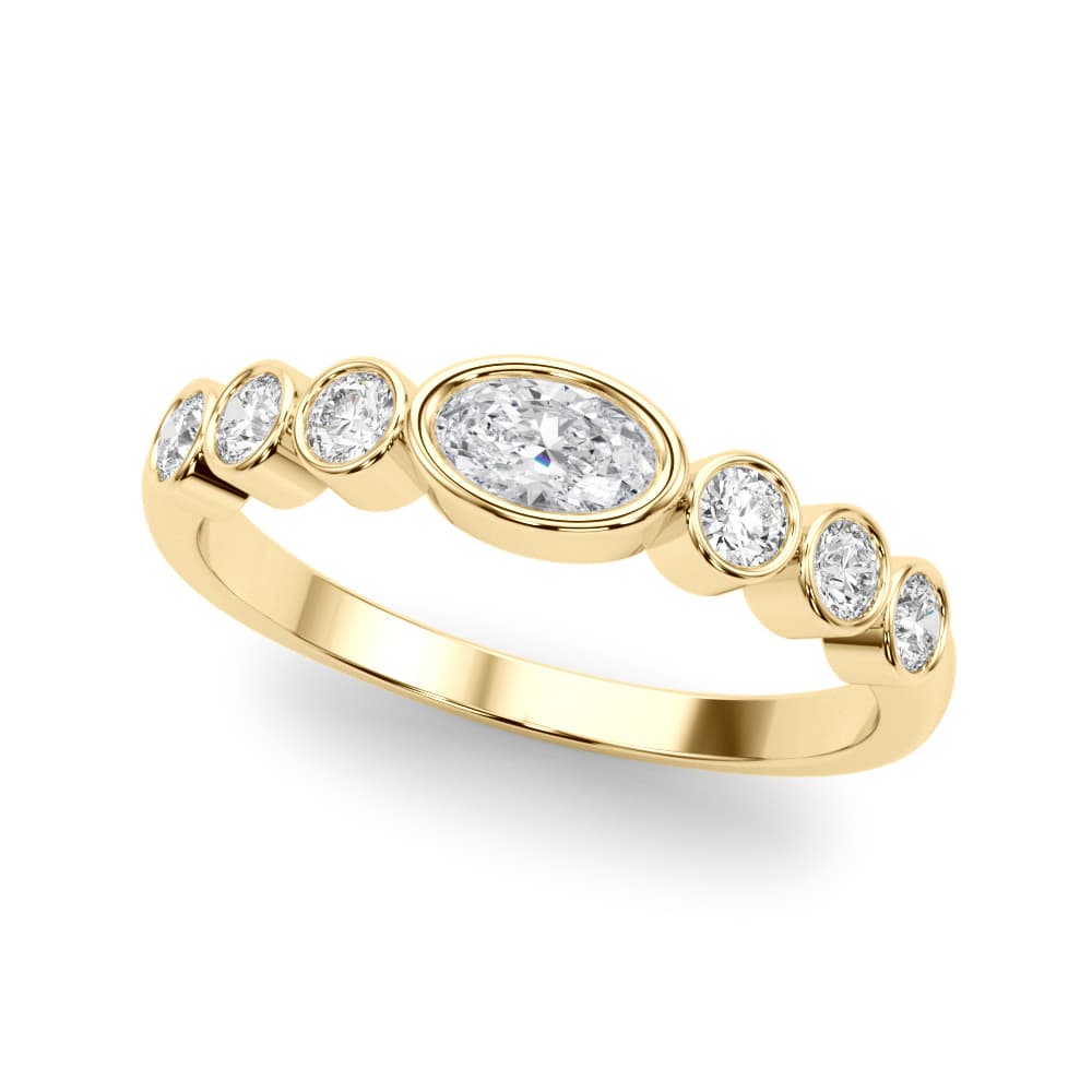 Oval Color Center Ring (1/4 ct. tw.), Front view in yellow gold