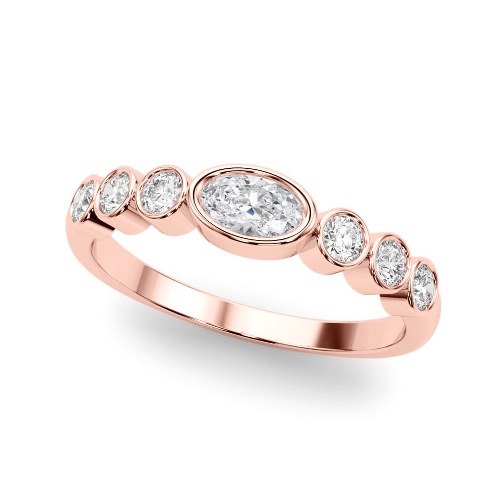 Oval Color Center Ring (1/4 ct. tw.), Front view in rose gold