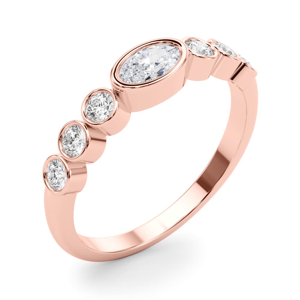 Oval Color Center Ring (1/4 ct. tw.), Angle view in rose gold