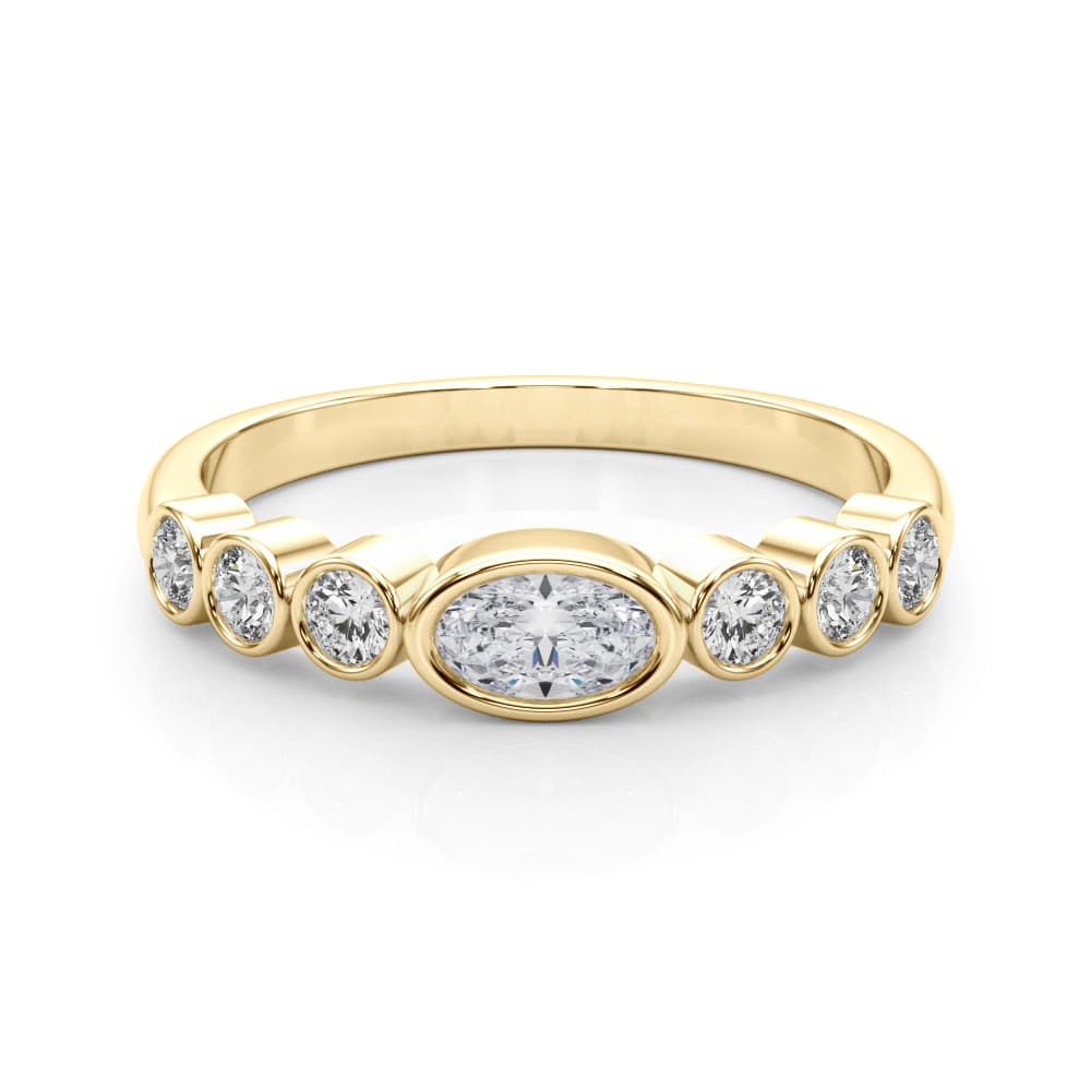 Oval Color Center Ring (1/4 ct. tw.), On hand view in yellow gold