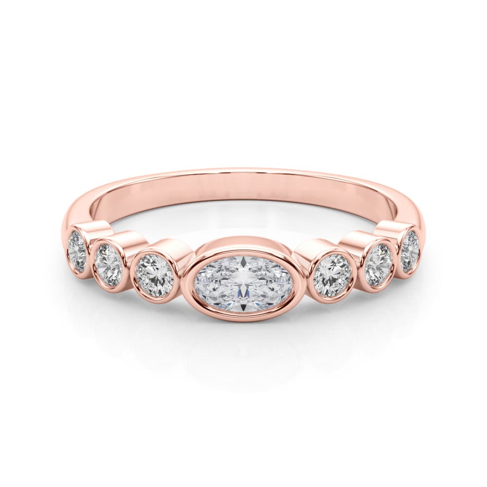 Oval Color Center Ring (1/4 ct. tw.), On hand view in rose gold
