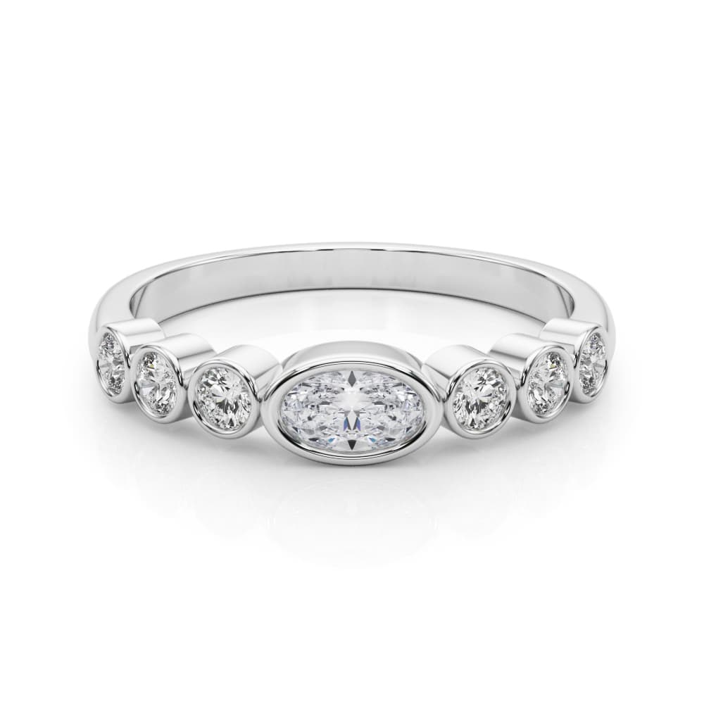 Oval Color Center Ring (1/4 ct. tw.), On hand view in white gold or platinum