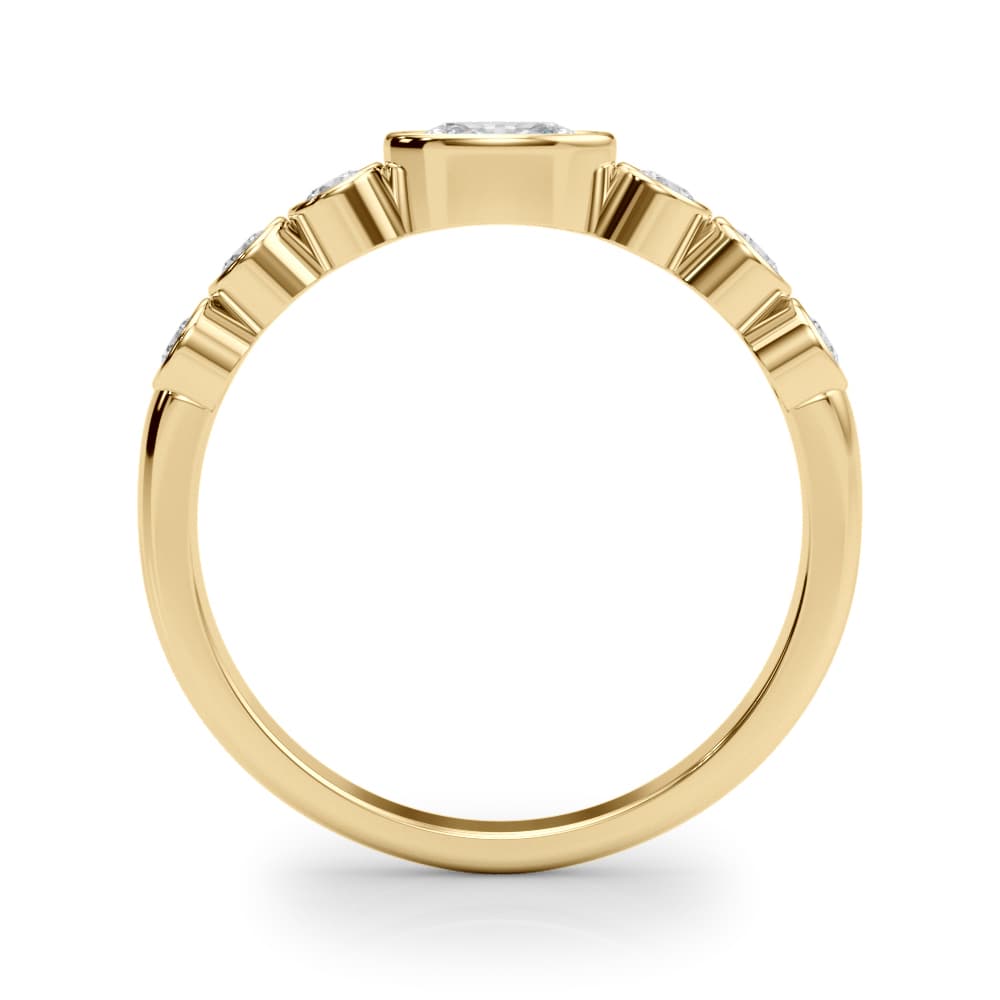 Oval Color Center Ring (1/4 ct. tw.), Side view in yellow gold