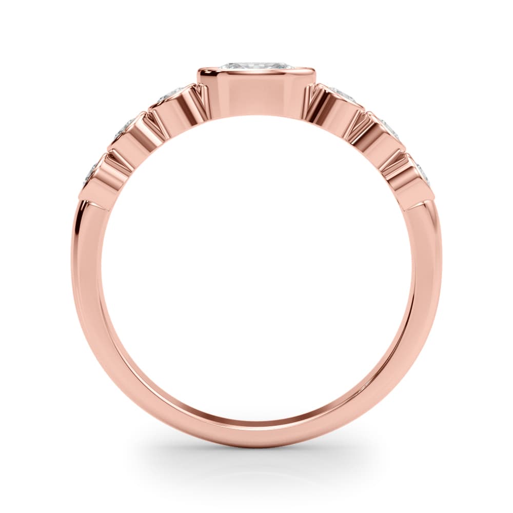 Oval Color Center Ring (1/4 ct. tw.), Side view in rose gold
