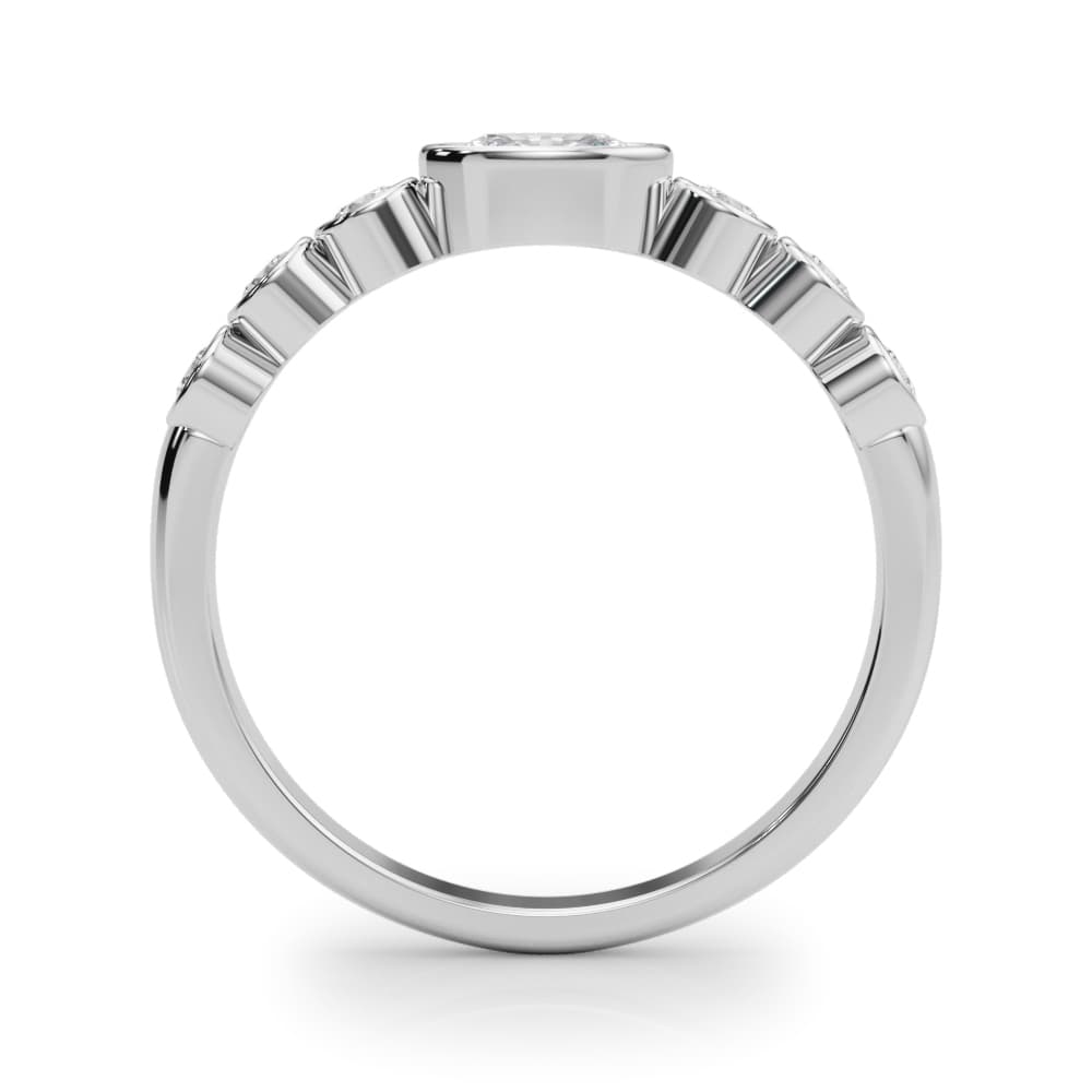 Oval Color Center Ring (1/4 ct. tw.), Side view in white gold or platinum