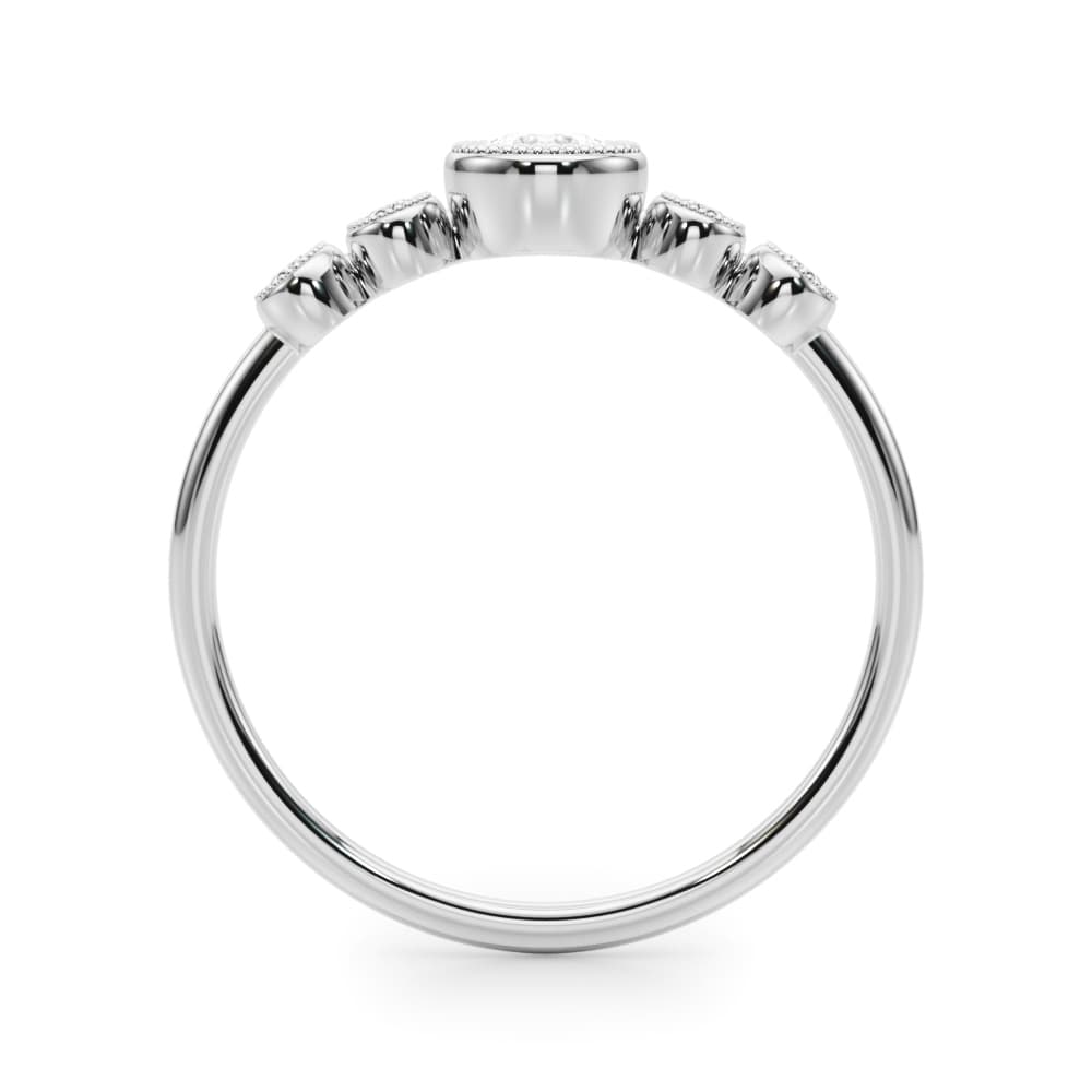 Lab-Grown Diamond Milgrain Bezel Set Fashion Ring (0.07 ct. tw.), Side view in white gold or platinum