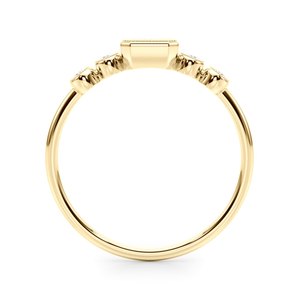 5-Stone Bezel Set Milgrain Fashion Ring (0.07 ct. tw.), Side view in yellow gold