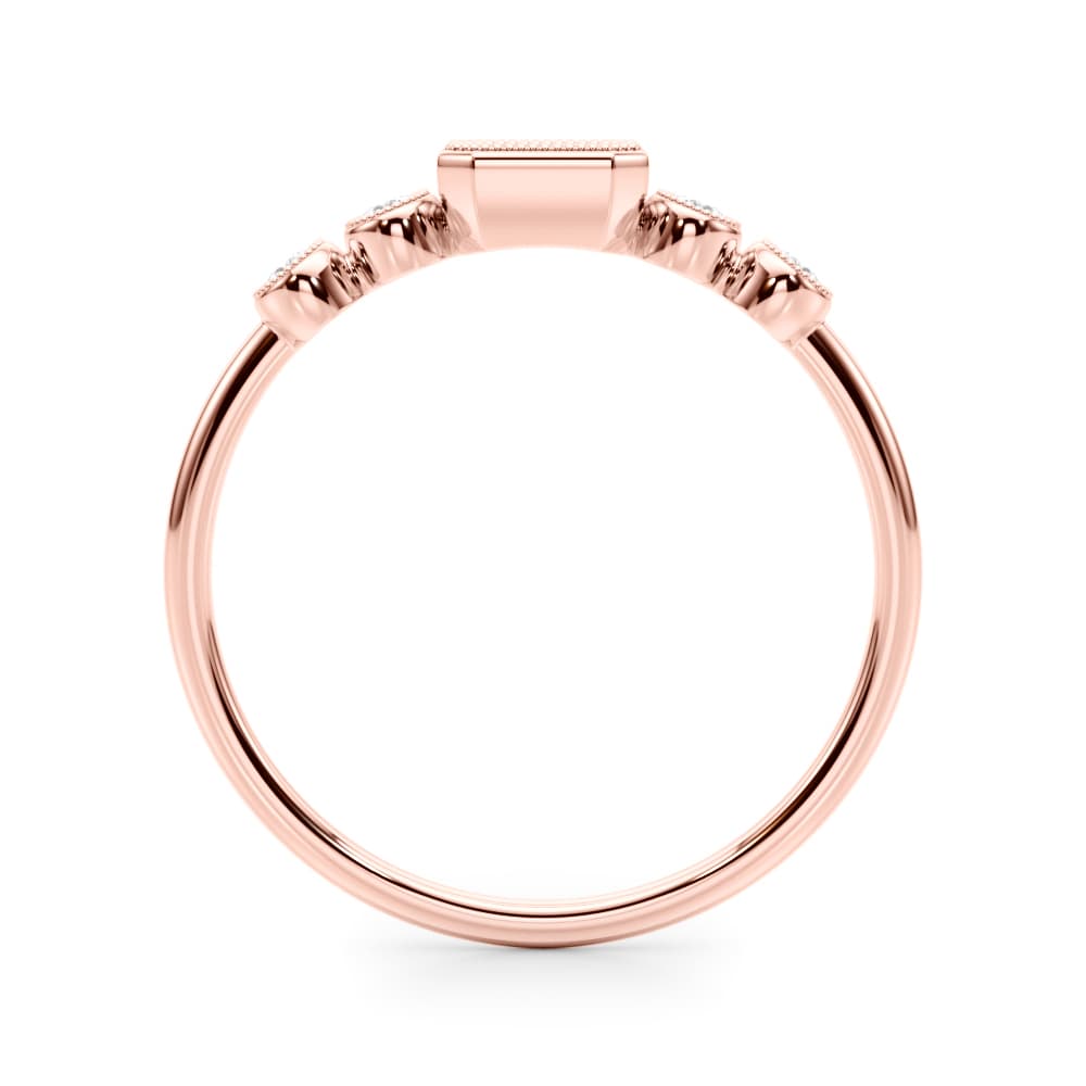 5-Stone Bezel Set Milgrain Fashion Ring (0.07 ct. tw.), Side view in rose gold