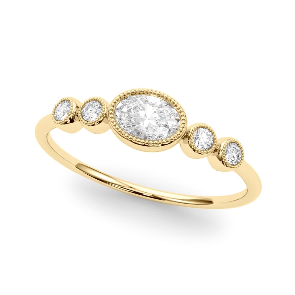 5 Stone Fashion Ring Ov ctr (0.07 ct. tw.), Front view in yellow gold