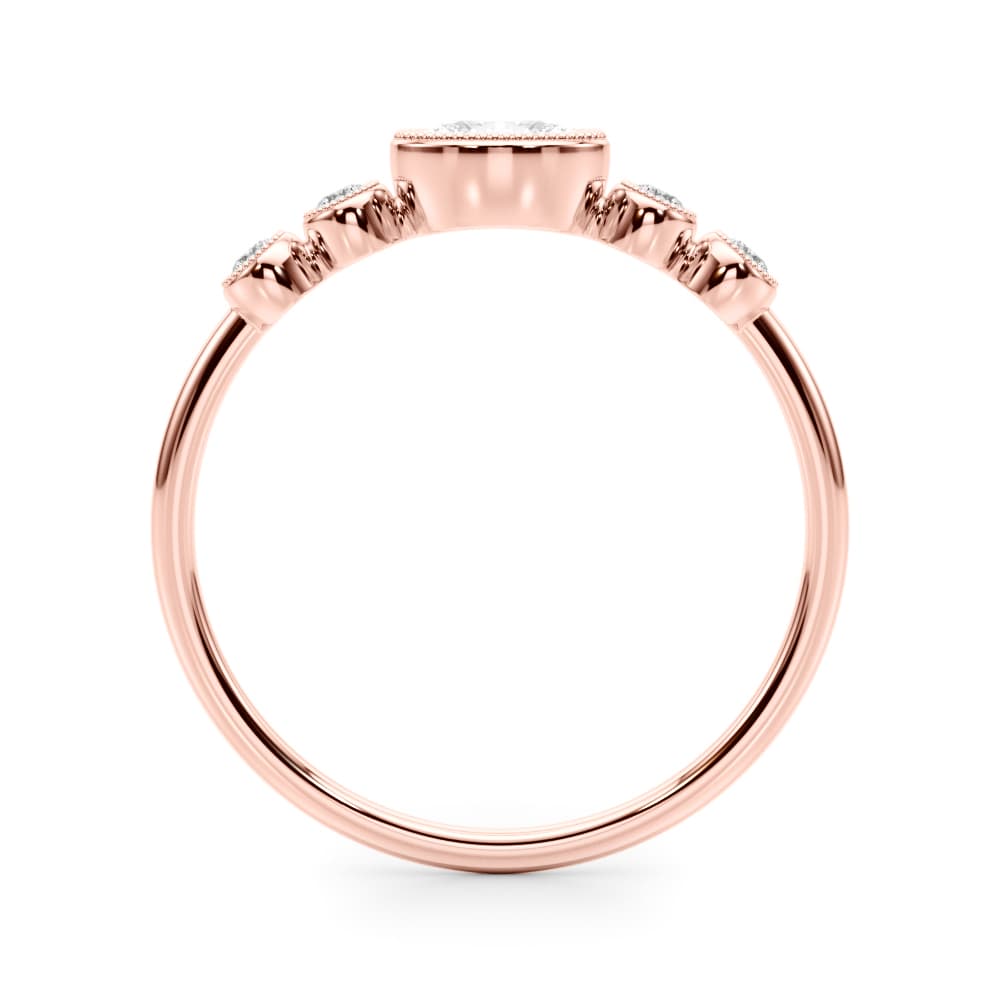 5 Stone Fashion Ring Ov ctr (0.07 ct. tw.), Side view in rose gold
