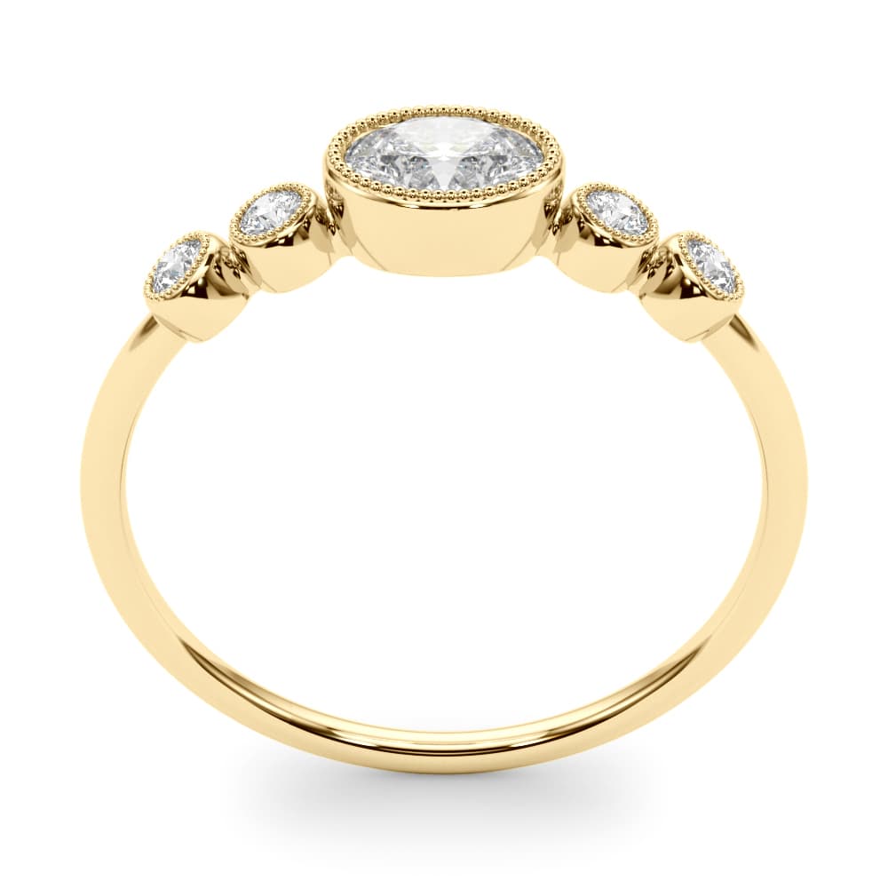 5 Stone Fashion Ring Ov ctr (0.07 ct. tw.), Top view in yellow gold
