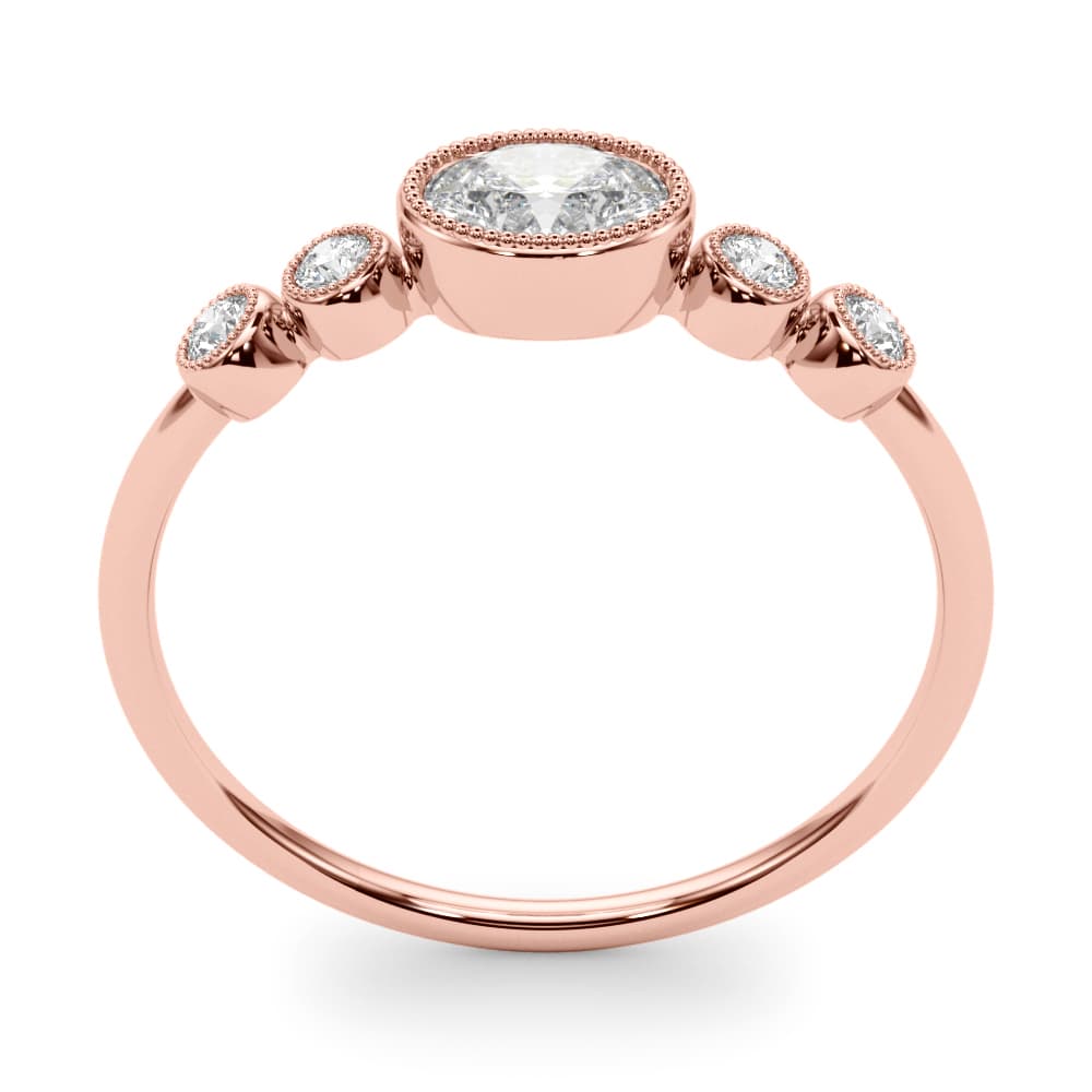 5 Stone Fashion Ring Ov ctr (0.07 ct. tw.), Top view in rose gold