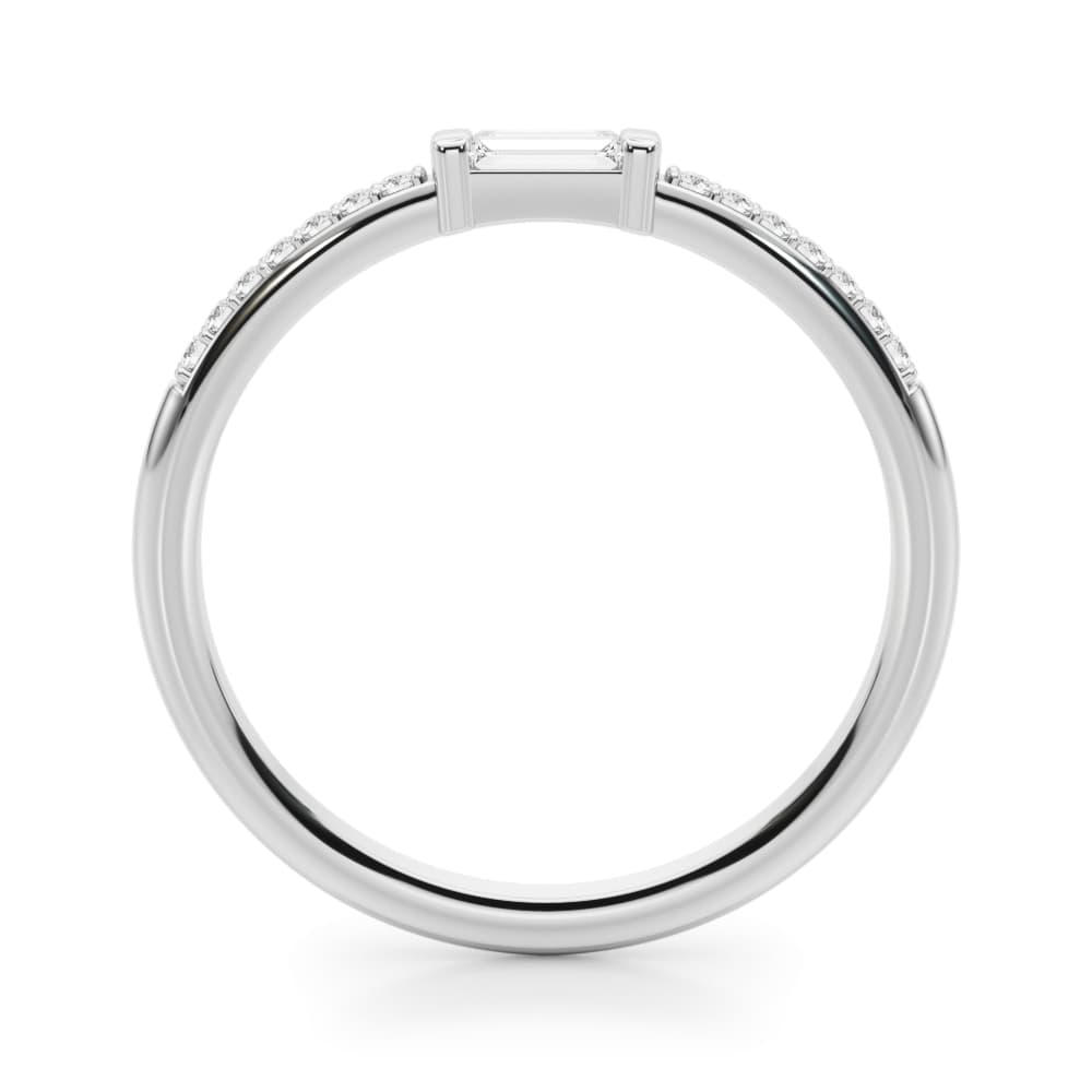 Accented East-West Lab-Grown Diamond Baguette Ring (0.19 ct. tw.), Side view in white gold or platinum