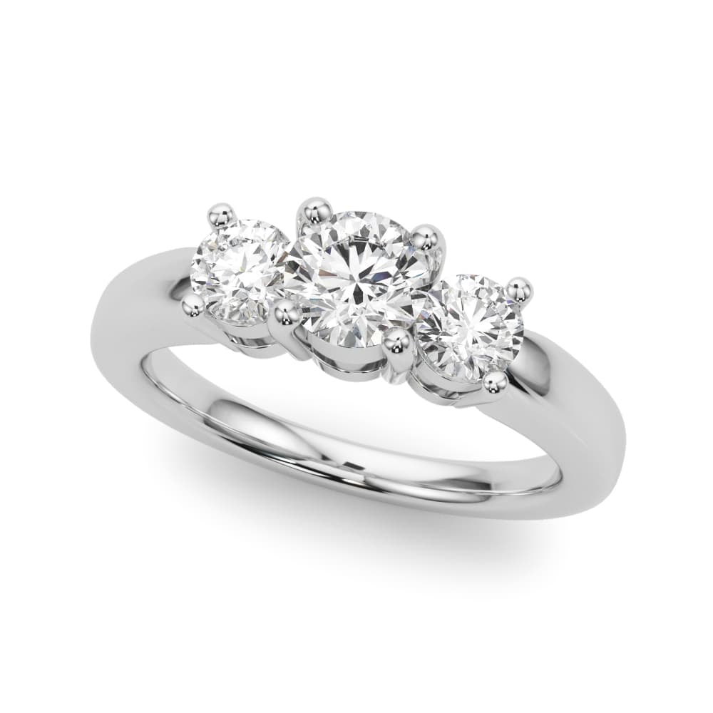 3-Stone Engagement Rings — style LGDR022 in 10k White Gold