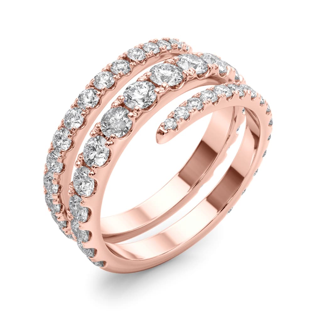 Split Shank Swirl Ring (1.55 ct. tw.), Angle view in rose gold